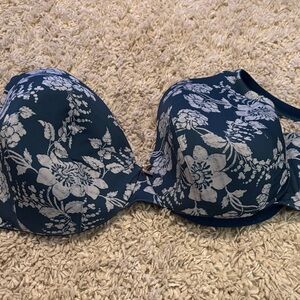 Cacique Navy and White Floral Bra